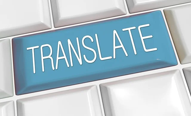 a graphic of a keyboard with the word translate on the enter key
